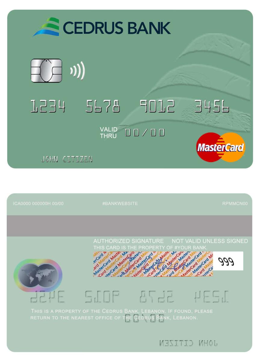 Lebanon Cedrus Bank mastercard